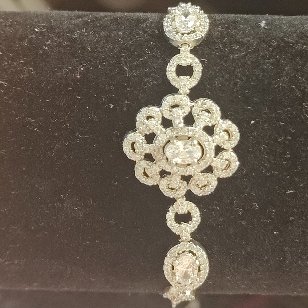 Crystal Floral Adjustable Slider Bracelet – Bridal Party Jewelry